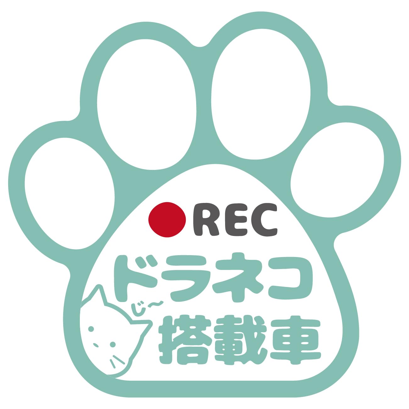

My Craft | Draneko-equipped Car Sticker | Drive Recorder Recording, Paw Design, Cat Lovers Must-see! (Dull Green) зелёный
