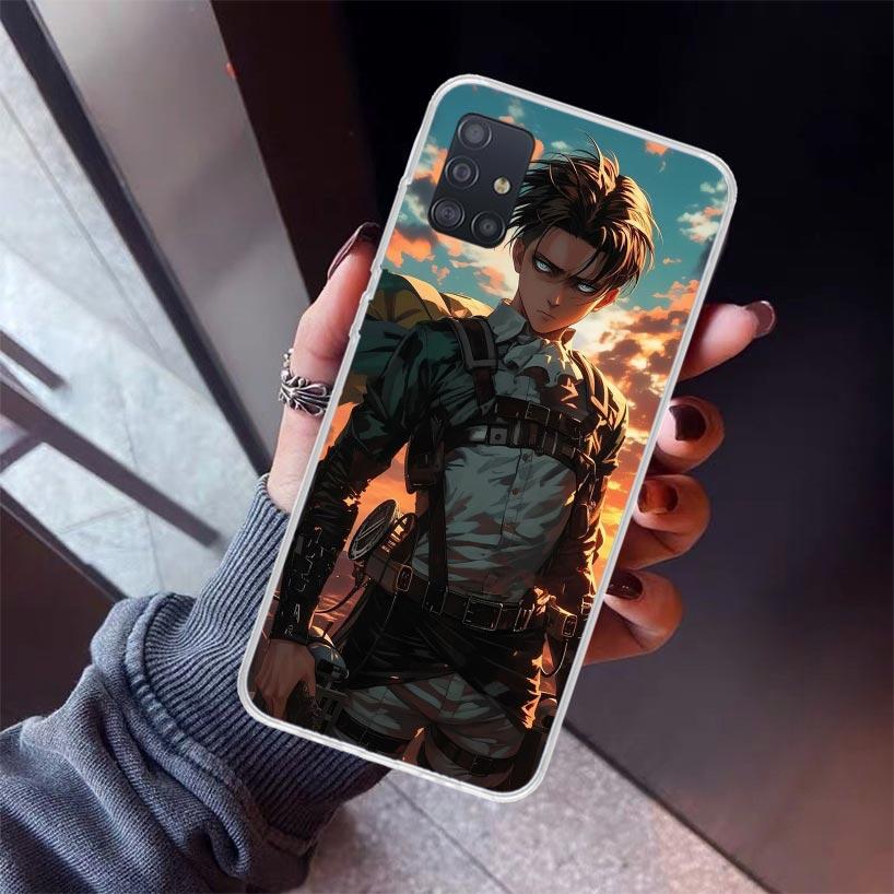 A-Attack On T-Titan Levi Phone Case For Samsung Galaxy A12 A52S A42 A32 A22 A51 A50 Note 20 Ultra 10 S10 Plus A71 A70 A31 A30 A1