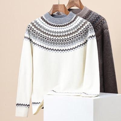 Hengyuanxiang Herren Dick Gestrickter Wollmischpullover
