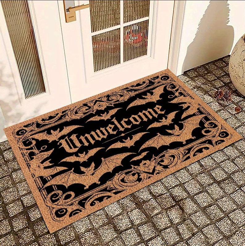 

Doormat Front Door Mat New Home Closing Housewarming Gift Unwelcome Bat Full Bats Halloween Home Decoration Carpet 50X80CM