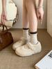 Soft Waxy Small Potatoes~ Inner Height Increase 5CM Fluffy Shoes Piled Mary Jane Shoes Birkenstocks Women's Autumn and Winter Platform Single Shoes