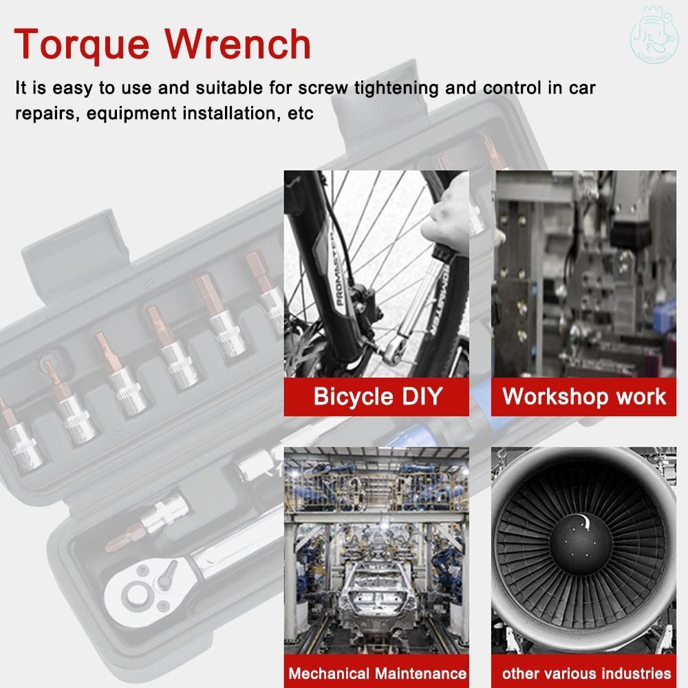 Quick-release Torque Wrench High Precise Torque Preset Wrenches 2-24N.m Torque Adjustable 1/4inch Ratchet Wrench Bike Car Bicycle Repairing Tool