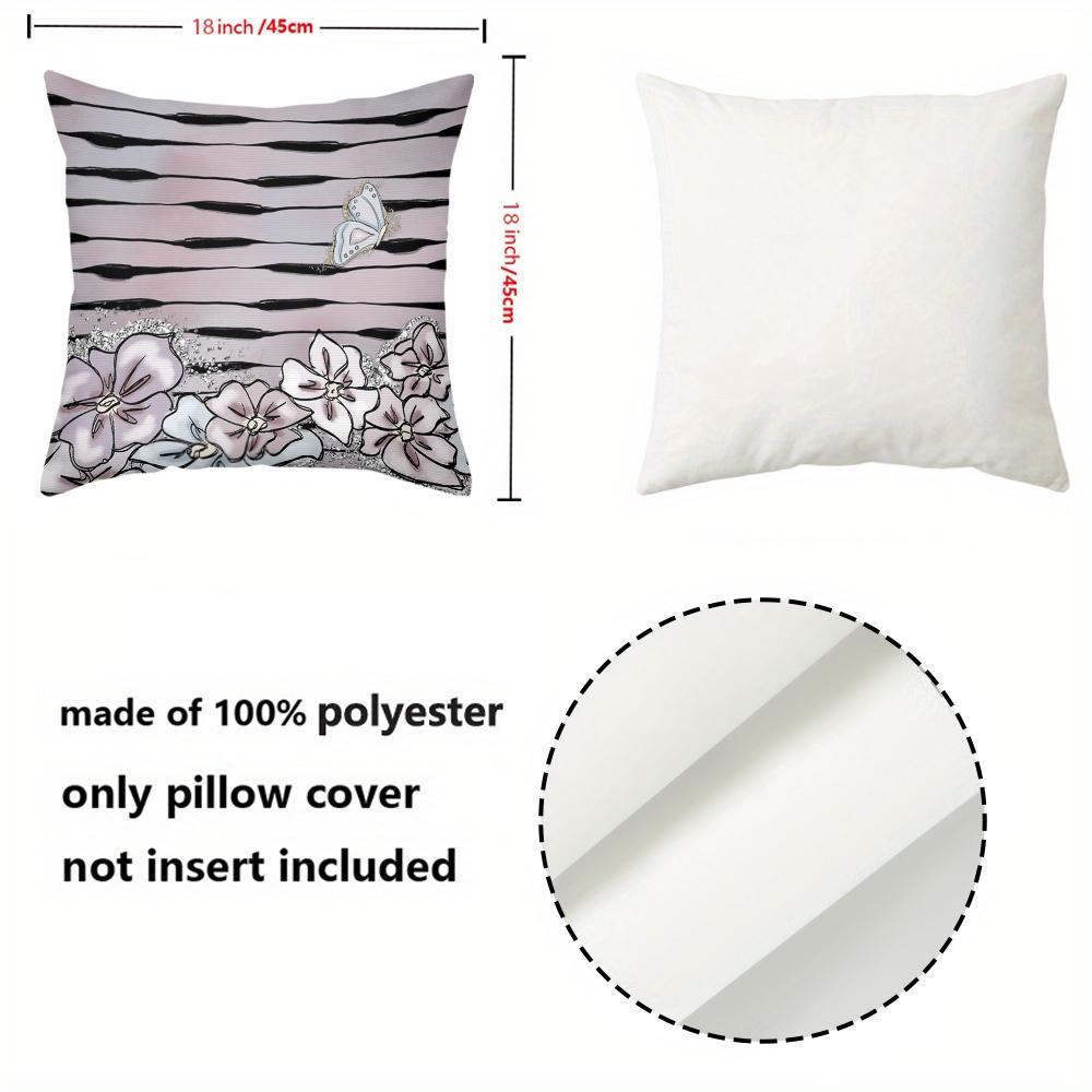 2D flat printing Floral & Butterfly Patterned Decorative Cushion Covers Polyester pillowcase, sofa decorative cushion cov