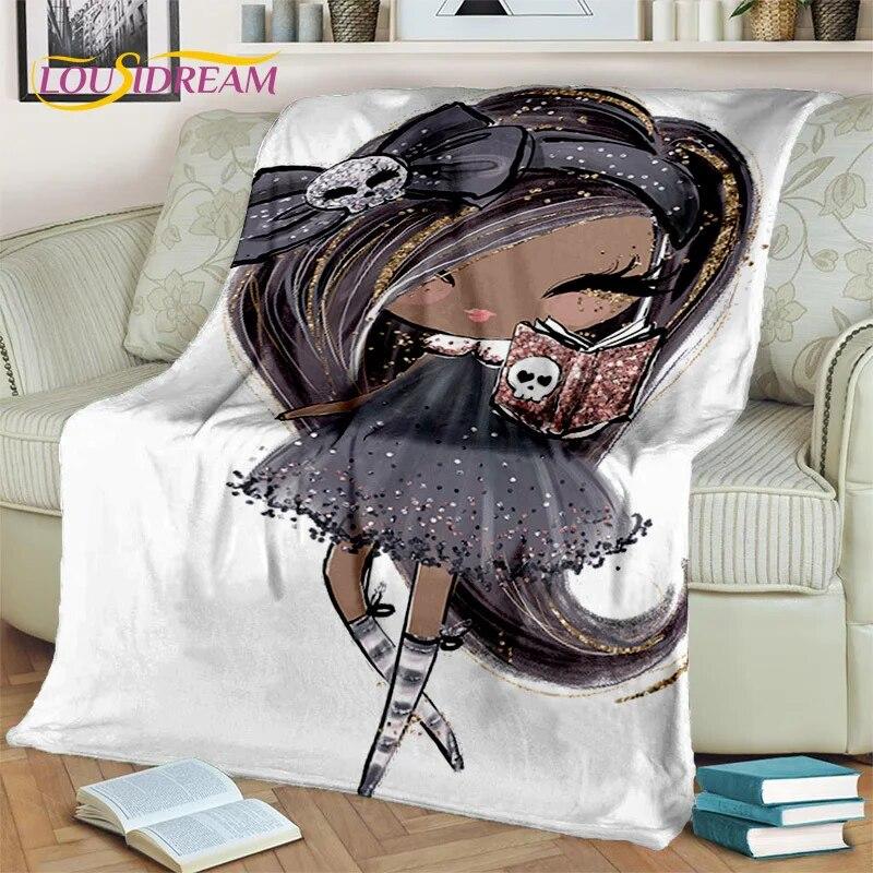 Cartoon Ballerina Fairy Cute Ballet Girl Blanket,soft Throw Blanket for Home Bedroom Bed Sofa Picnic Office Cover Blanket Kids
