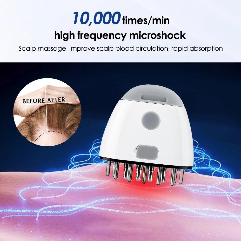 Scalp Applicator Hair Growth Liquid Comb 625nm Infrared Therapy Essential Oil Guide Comb for Hair Nourishing Vibration Massager