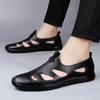 Luxury Brand Genuine Leather Men Sandals Moccasins Men Business Dress Sandals Handmade Leather Shoes Men Sandalias