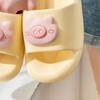Slippers Female Super Soft Pig Head Pattern Sandals Summer Home Anti-slip Thick Bottom Bathroom Couple Bottom Slippers