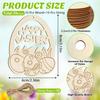 2D Flat Easter Bunny Eggs Including 10 Jute Threads and 10pcs of Wood Easter DIY Decorations Festive Pendants Party Supplies