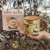 Creative Magnetic Bear Mug Cute Ceramic Mug with Lid Spoon Korean Coffee Cup Large Capacity Drinking Cup
