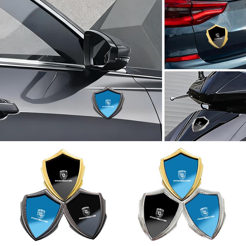 3D Metal Car Styling Sticker Emblem Badge Decals Automobiles For Porsche Cayenne Panamera Macan Boxster Cayman 718 911 Sticker