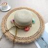 Summer big brim sun hat women's fashion ins seaside sun protection straw hat pastoral pearl face small sun hat