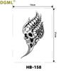 Geisha Skull Flower Tattoo Stickers: Halloween Arm & Face Ghost Designs