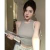 Women's Sleeveless V Neck Ribbed Knit Tank Top Crop Cami Summer Sexy Casual Blouse