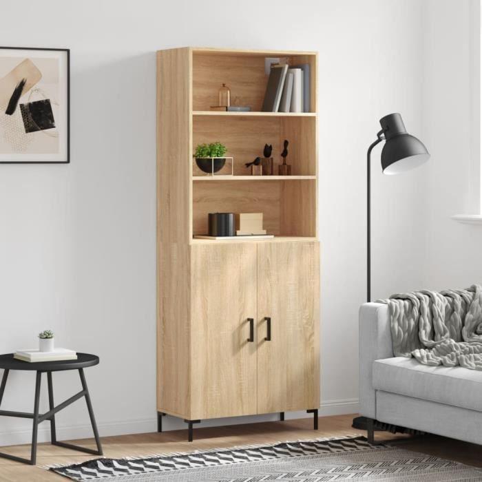 VidaXL Highboard Sonoma Oak 69.5x34x180 Cm Engineered Wood 3189256