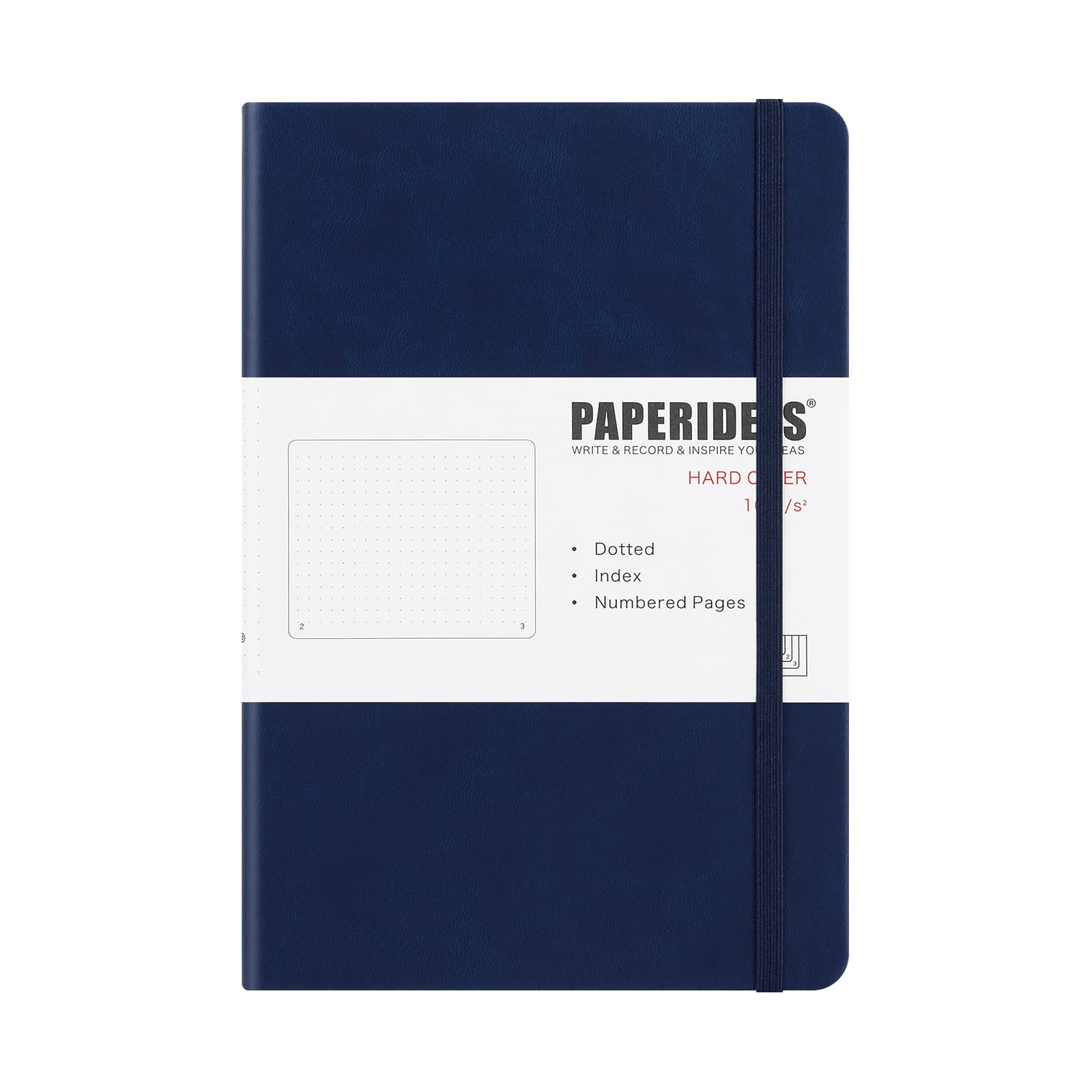 

PAPERIDEAS A5 Hardcover Notebook, (Dot, Navy)