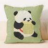 "Cute Panda Riding Rubber Duck Throw Pillow Cover"