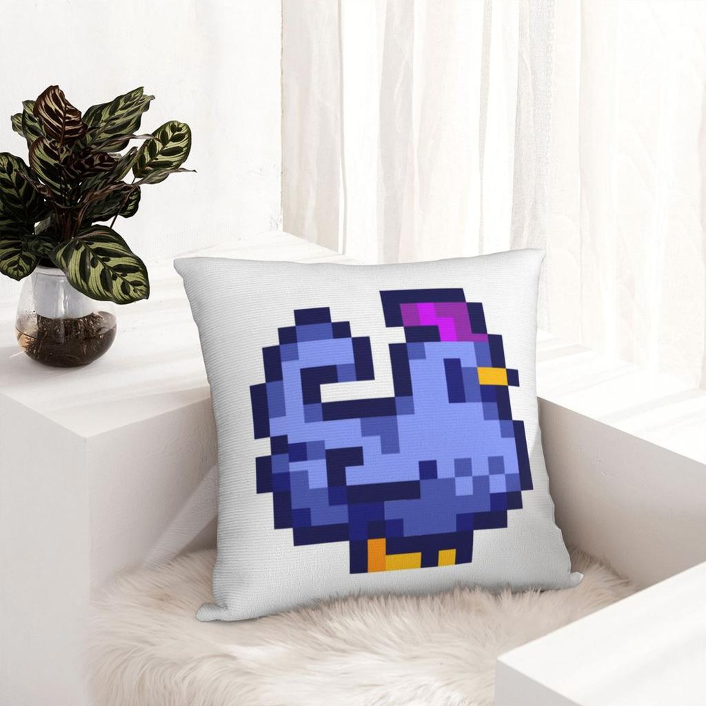 Blue Chicken Stardew Valley Game Square Pillowcase Cushion Cover Pillow Case Throw Pillow Cover for Home Sofa Living Room
