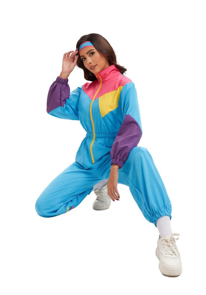 Unisex Retro 70er Jahre Hippie Disco Tanz Kostüm Set