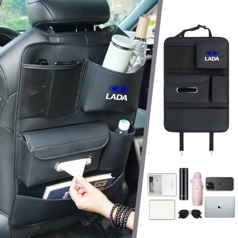 Car Seatback Organizer Anti-Kick Pad Trunk Storage Bag Accessories For Lada Priora Sedan Sport Kalina Granta Vesta Niva Largus V