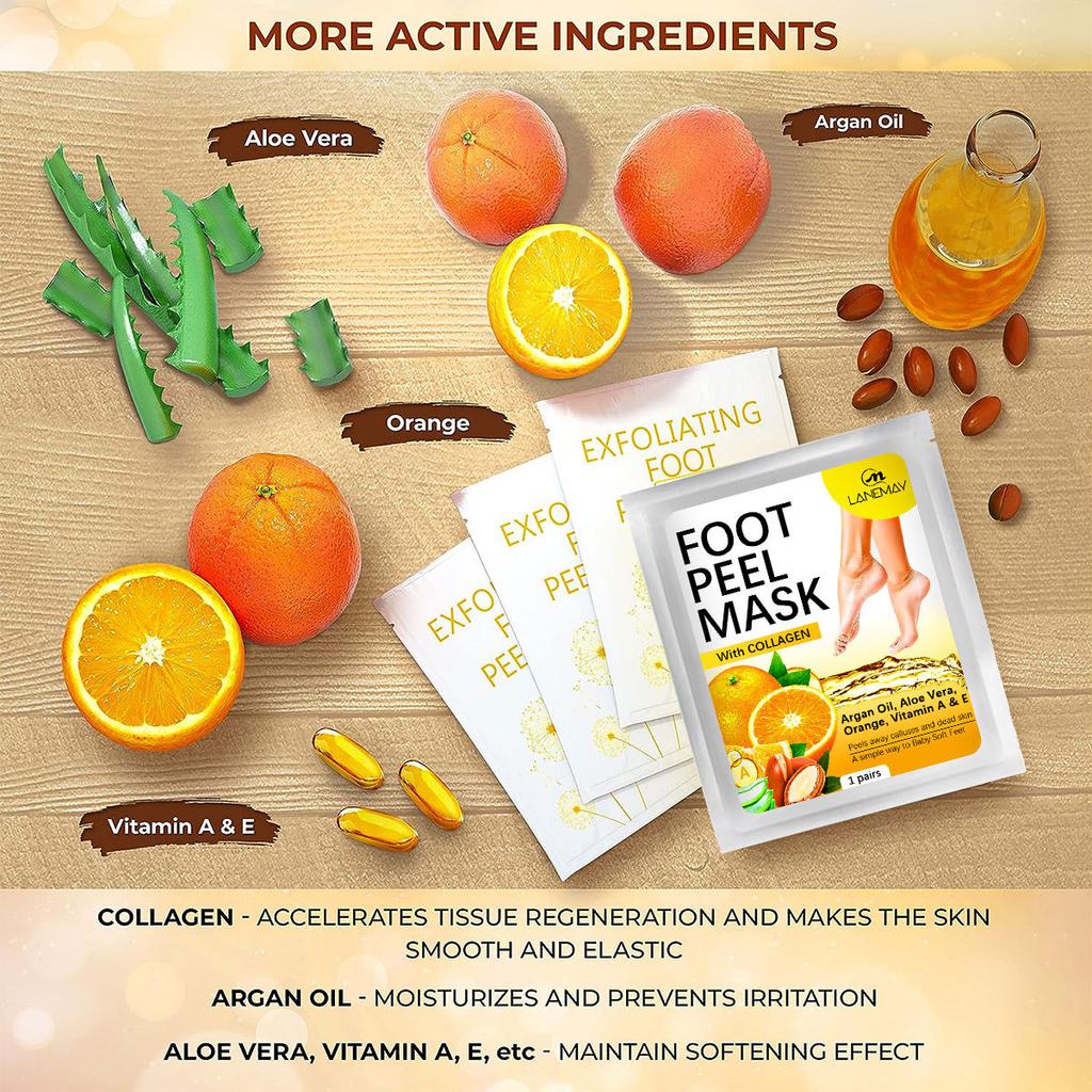 Moisturizing Foot Care Mask with Vitamin C and Orange Fragrance - Get Soft, Smooth and Beautiful Feet