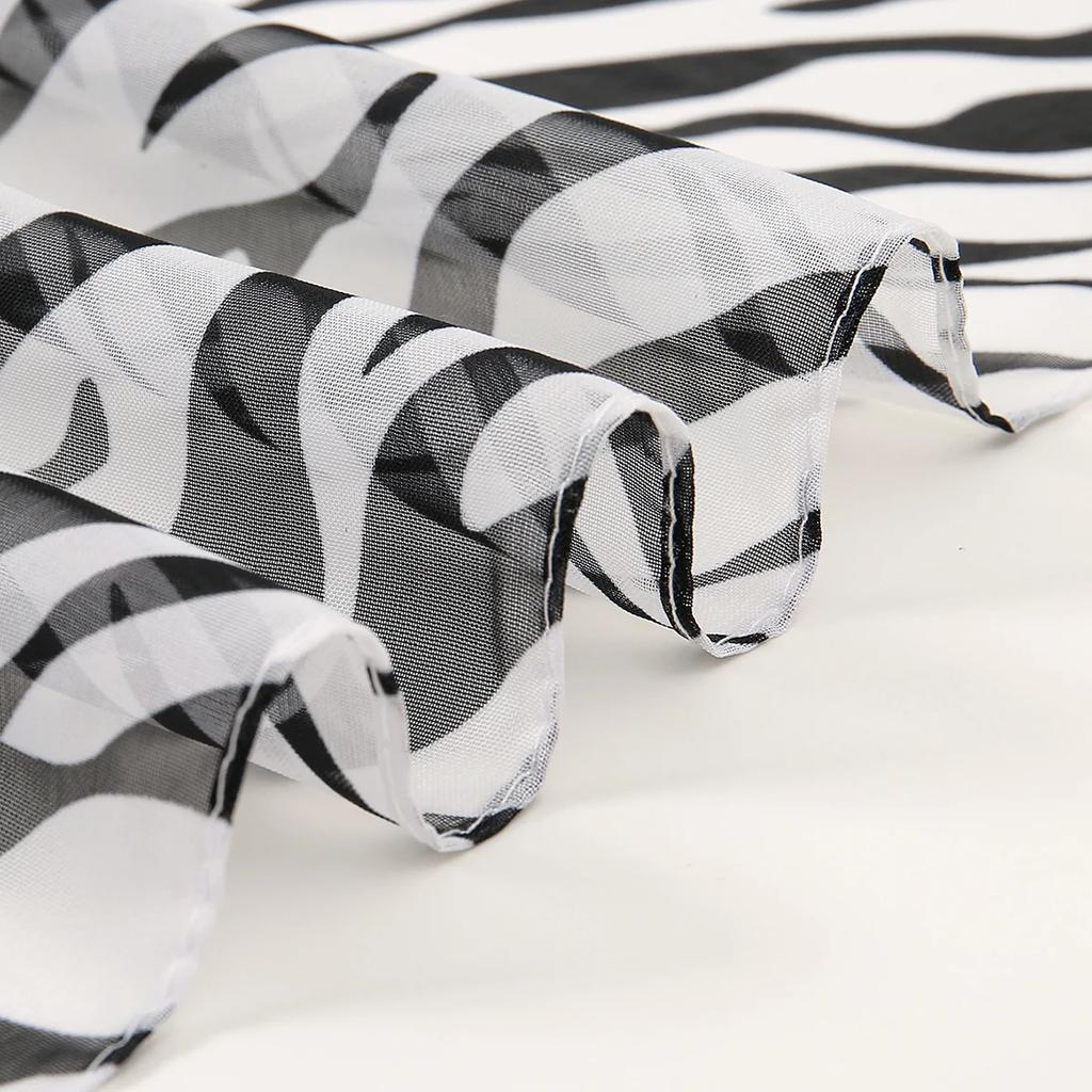 Newest Zebra Strip Chiffon Scarf Women Printed Shawl Scarf Fashion Printed Headscarf Pashmina Lady Hijab Shawl
