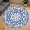1pc Floral Mandala Round Chair Mat Area Rug - Non-Slip, Floor Mat for Office, Bedroom, and Indoor Decor C1118016