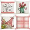 Spring and Summer Pillowcases Home Floral Sofa Pillowcases Car Cushion Covers