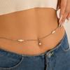 Sexy Beach Imitation Pearl Tassel Rhinestone Waist Chain Body Chain Zircon Navel Nail Body Chain