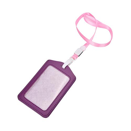 Vertical Transverse Plastic Id Name Card Holder Work Badge W/ Lanyard