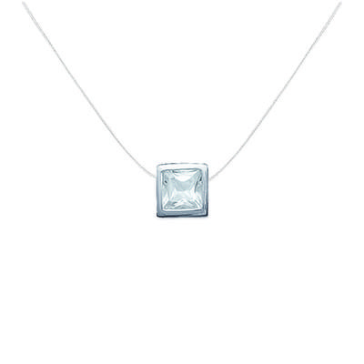 [M7267] - Kabelkette 'Essentiel' weiß-silbern (rhodiniert) - 5x5 mm