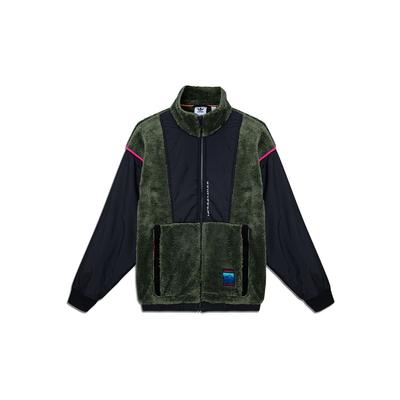 Originals Trefoil Adv Veste Sherpa Colorblock Col Montant Manteau de Sport Homme Vêtements d'Extérieur Vert GV0927