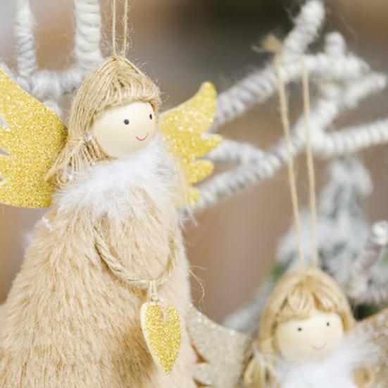 Doll Pendant Hanging Design Delicate Multi-color Christmas Hanging Angel Doll for Wall