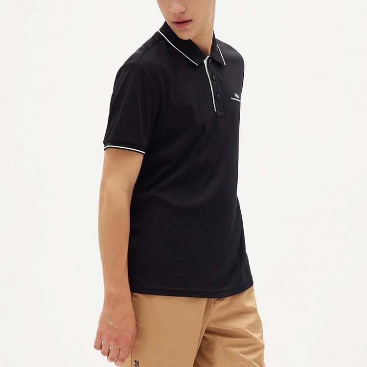 FILA Polo Shirts Men's Jet Black Polo Collar Moderate Straight Fit F11M138157FBK