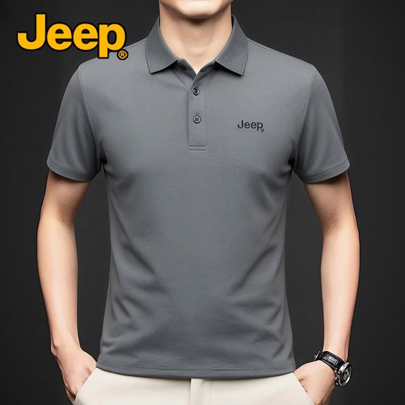 JEEP Men s Cool-Touch Ice Silk Polo Shirt 3XL глубокий серый