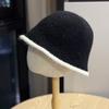 Korean Style Dongdaemun Fisherman Hat for Women In Winter Versatile Face Showing Small Furry Bucket Hat Thickened Plush Warm Basin Hat