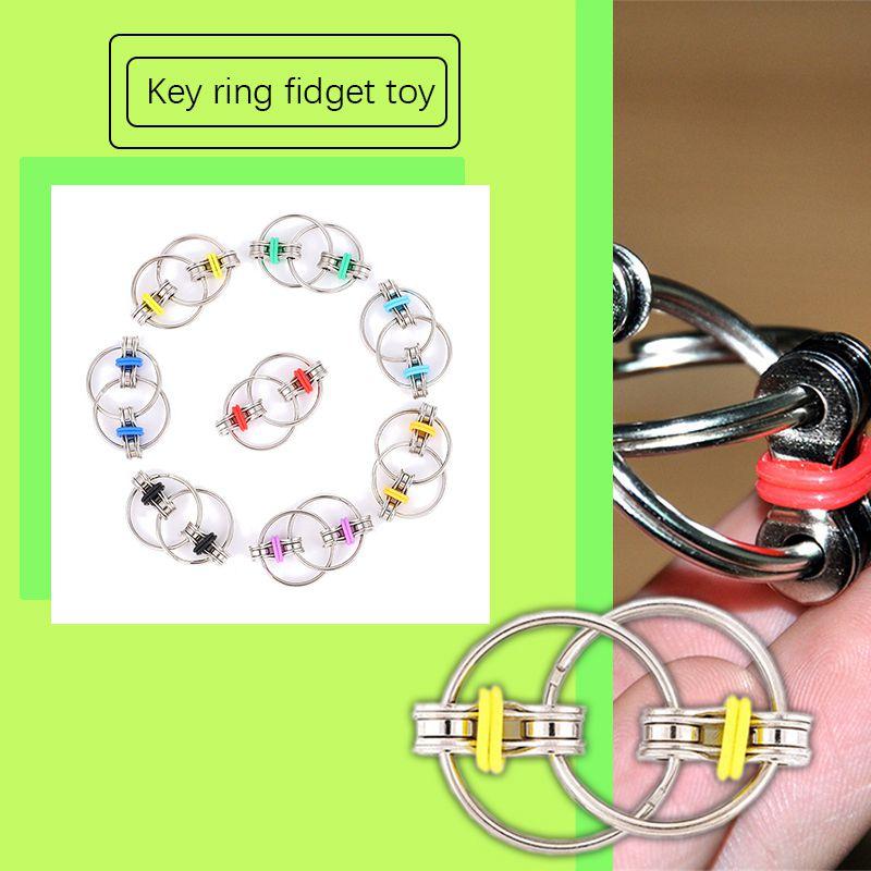 Charming Autism Adhd Anti-stress Adult Toys Key Ring Hand Bearing Tri-spinner Toy
