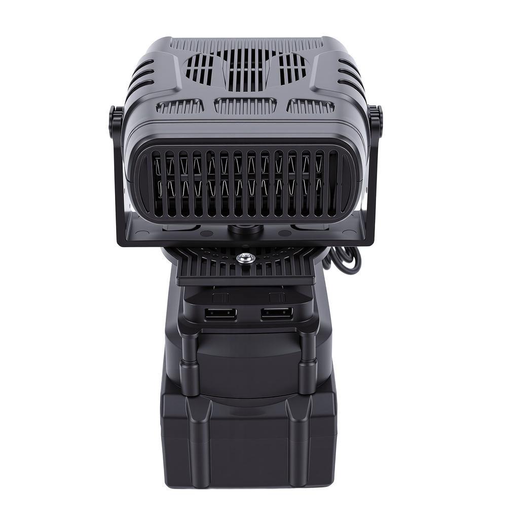 Electric Space Heater Car   Defogger Rechargeable Battery Powered Thermostat Heater 2 Levels Dual USB Ports Indoor Outdoor Use