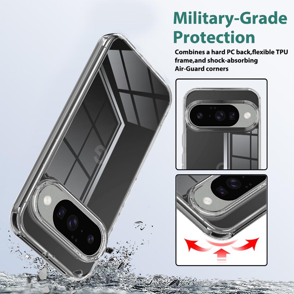 For Google Pixel 10 Clear Phone Case TPU+Acrylic Shockproof Phone Back Cover