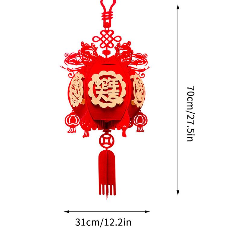 2025 Chinese Year Lantern Diy Fu Character Red Lantern Hanging Ornaments For Lunar Year Spring Festival Decor