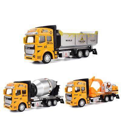 Truck Alloy Diecast Car Model Pull Back Car Toys Carrier Vehicles Construction Excavator Engineering Car Toys for Kids Boys Gift