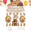 Capybara Decoration Birthday Party Favors Tableware Set Cup Plate Balloons Gift Bags Happy Banner Cake Topper Supplies for Girls