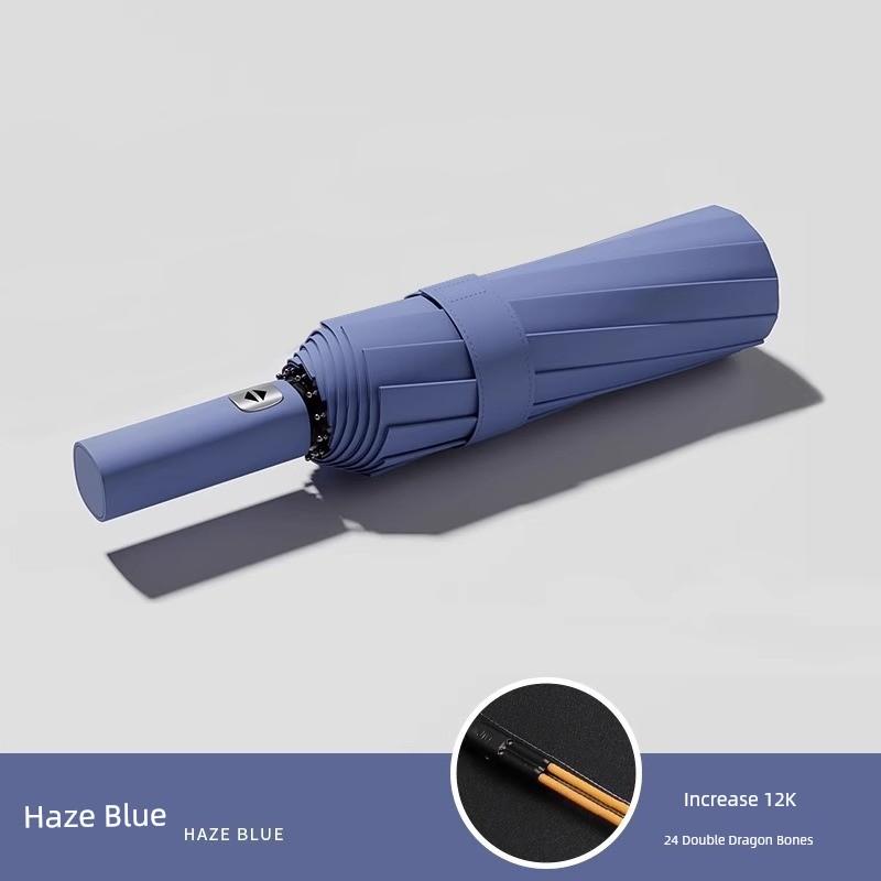 Umbrella with Enlarged Canopy, Thickened and Reinforced, Uv-Resistant, Compact and Portable, Dual-Use for Women and Men, Fully Automatic Sunshade