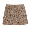 Women's Autumn/Winter 2025 Sparkling Sequin Wool A-Line Skirt - High Waist, Hip-Hugging, Slimming Short Skirt