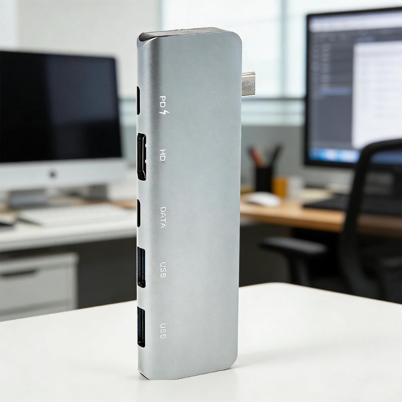 Multiports USB C Adapters 100W Fast Charging HDTV Output Metal Shell For Computer Accessories