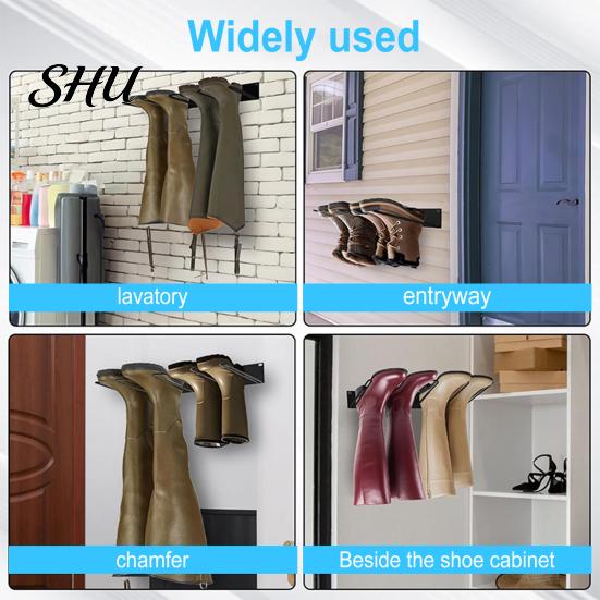 Wader Hanger Wall Mounted Boot Rack Storage for Tall Boots Cowboy Work Wall-mounted Sturdy Metal Hanging Holder Entryway Garage Multifunctional