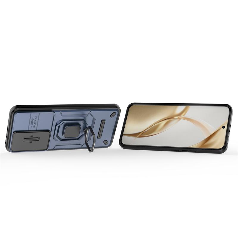 For Honor 200 Case Cover Honor 200 Capas Shockproof PC Back Phone Bumper Slide Lens Ring Holder Fundas Huawei Honor 200 Honor200