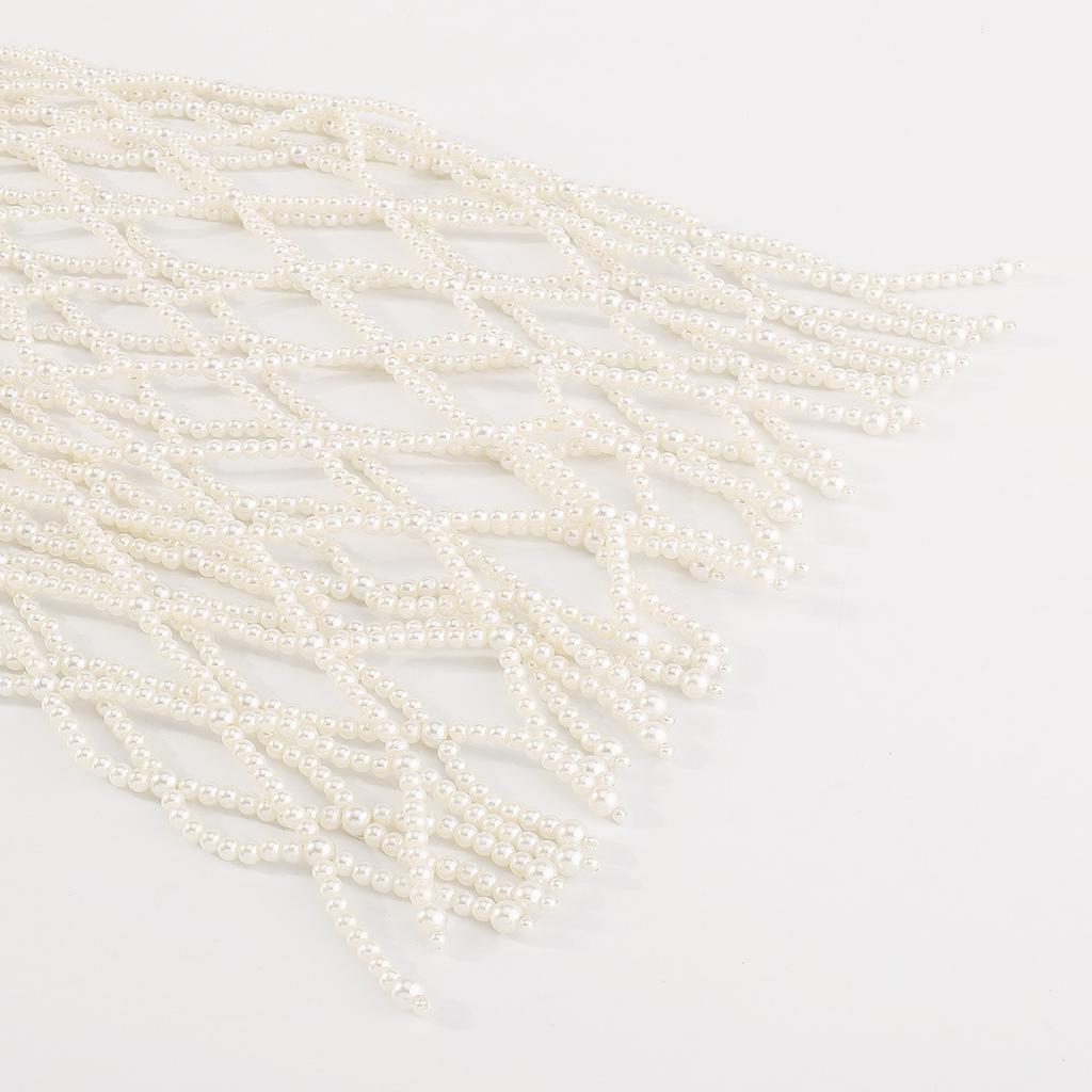 Elegant Pearl Hollow Long Tassel Dress Retro Exaggerated Heavy-duty Camisole Body Chain