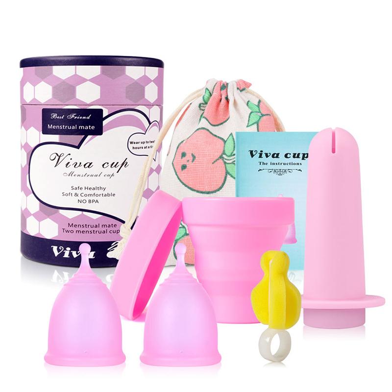 Portable Menstrual Cup Booster Medical Silicone Leak-Proof Lady Women Menstrual Period Cup Booster Feminine Hygiene Product