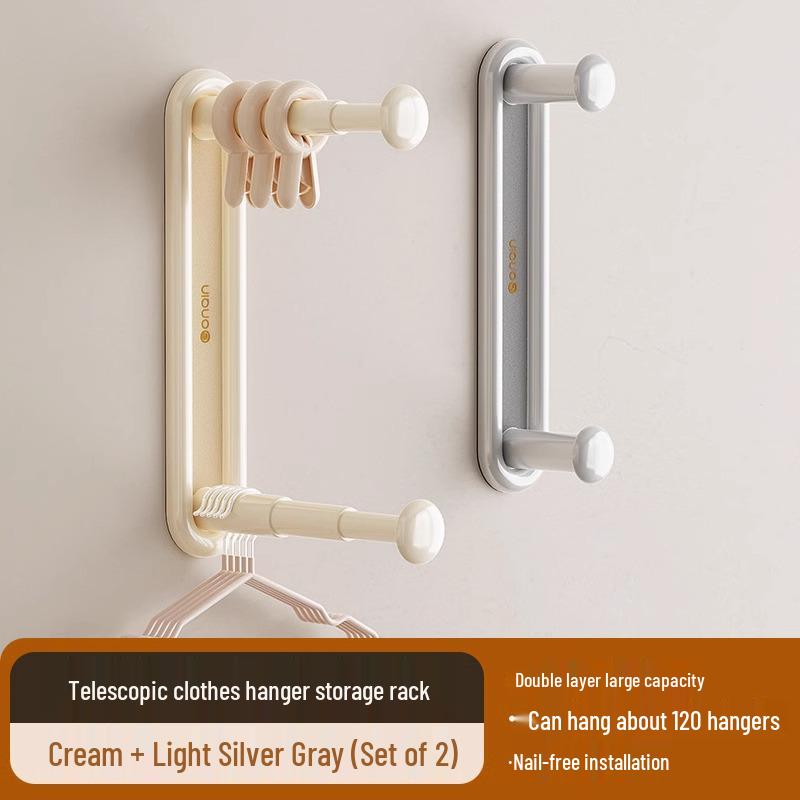 Wall-Mounted Clothes Rack for Balcony & Household Drying, Hanging, and Storage