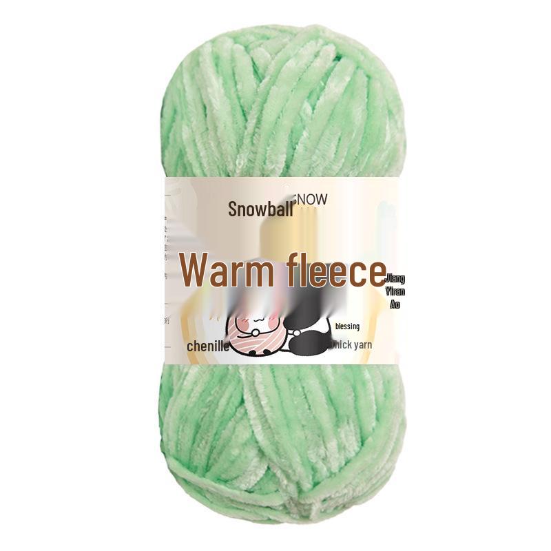 Jiate Snowball Chenille Yarn: Cozy, Thick, Fluffy Yarn for DIY Crochet, Gold Velvet Knit, Shoes, and Scarf Projects.